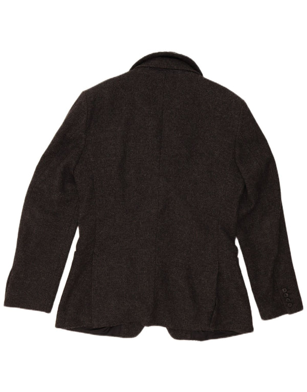 Giacca blazer da uomo a 2 bottoni Benetton IT 50 Large in lana screziata grigia