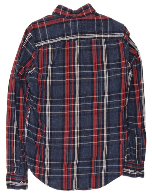 Tommy Hilfiger Herre Slim Fit Flanelskjorte XS Marineblå ternet bomuld