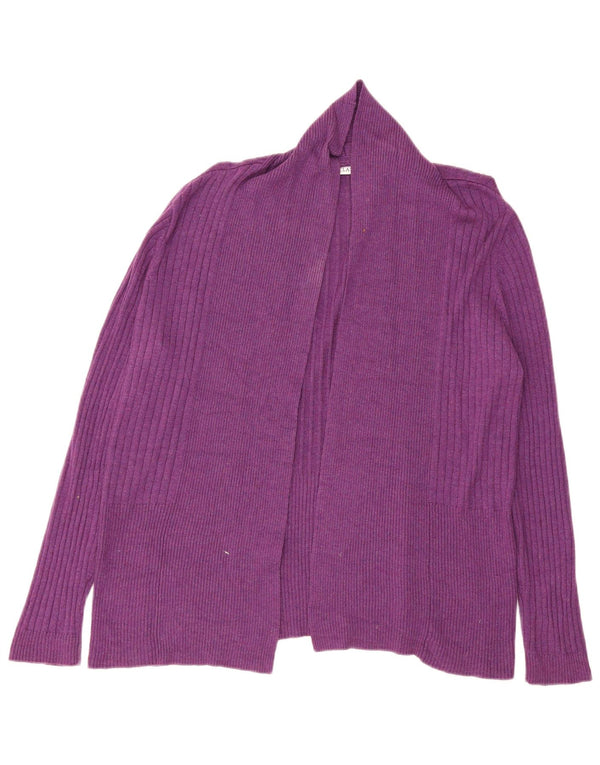 Marks & Spencer Womens Open Cardigan Sweater UK 14 Medium Purple Viscose