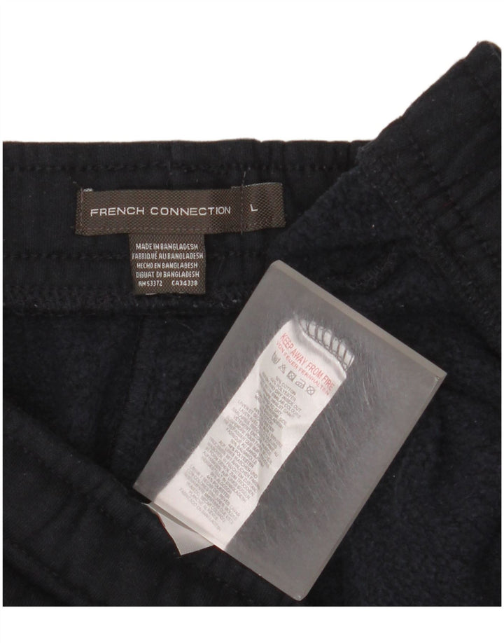 French Connection Mens Sport Shorts Large Navy Blue Cotton