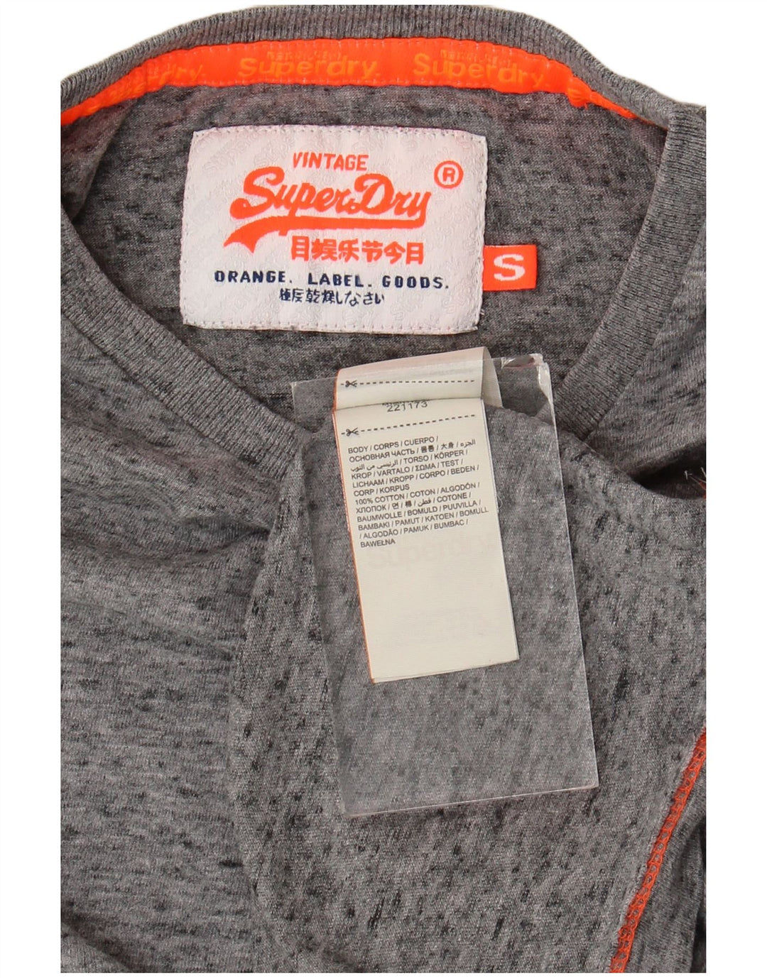 T-shirt męski Superdry, mały, szary, bawełniany w plamki