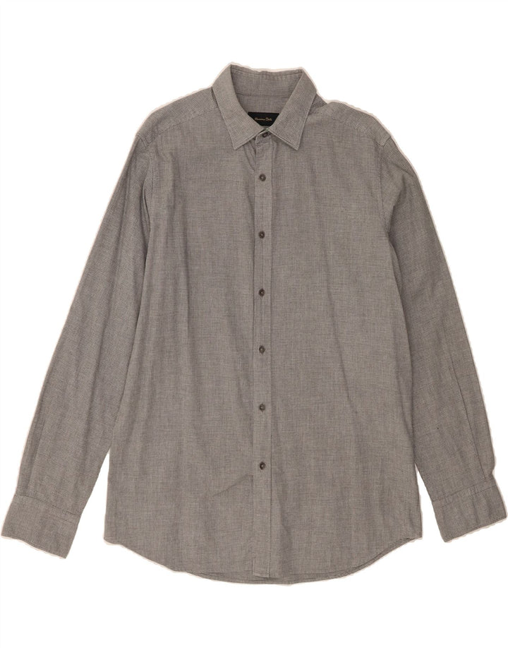 MASSIMO DUTTI Mens Shirt Medium Grey Houndstooth Vintage Massimo Dutti and Second-Hand Massimo Dutti from Messina Hembry 