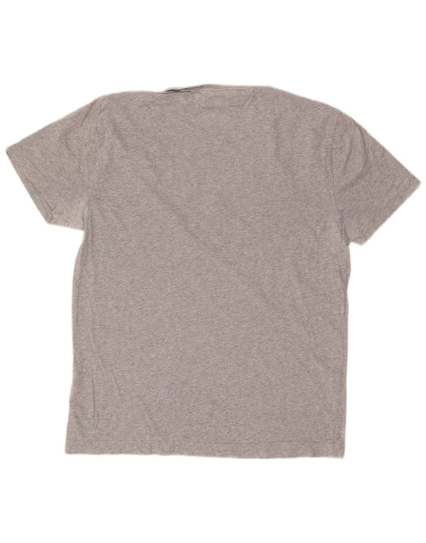Tommy Hilfiger Mens Graphic T-Shirt Top Large Grey Flecked Cotton
