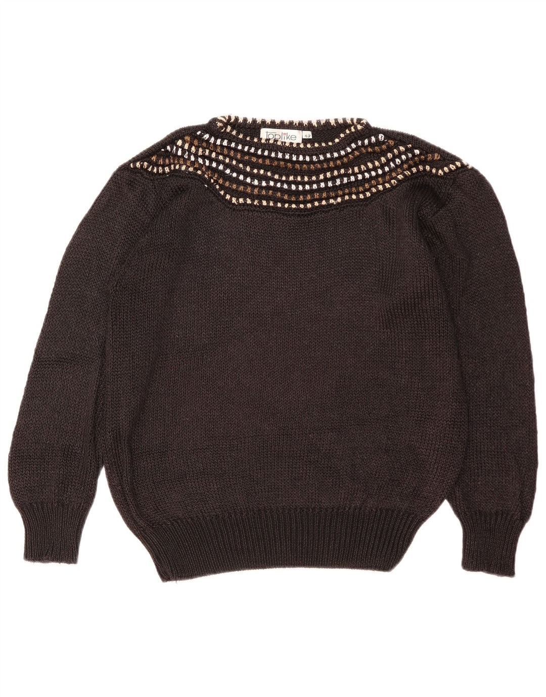 Toplike Womens Boat Neck Jumper Sweater IT 42 Medium Brown