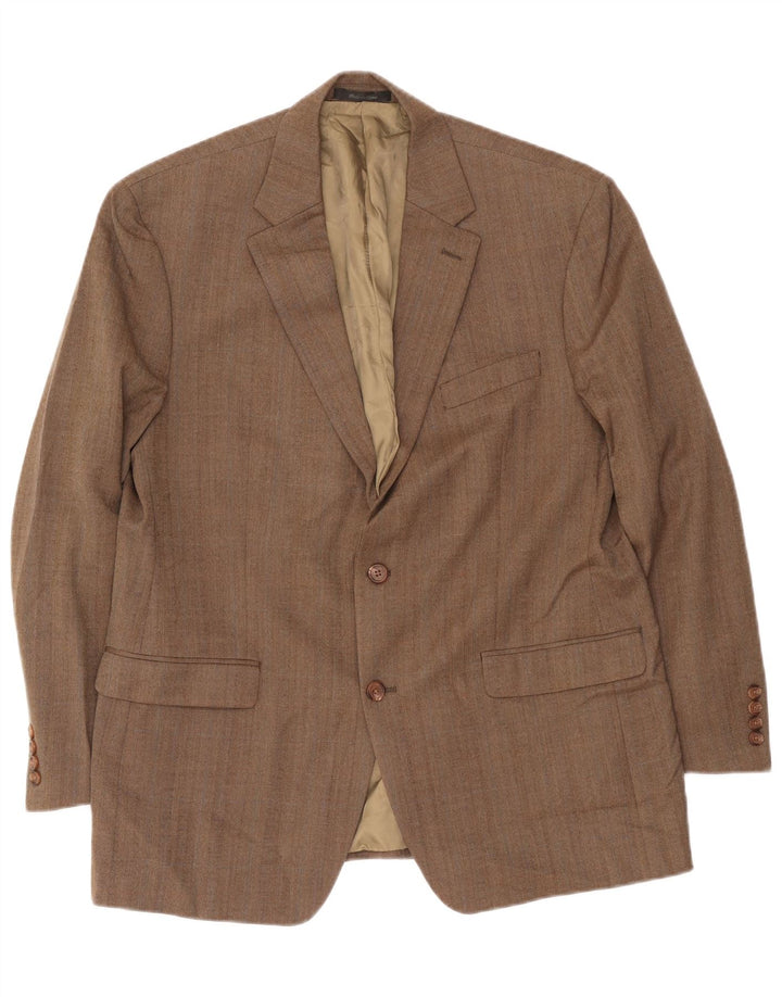 Ralph Lauren Veste blazer à 2 boutons pour homme UK 43 Large laine à chevrons beige