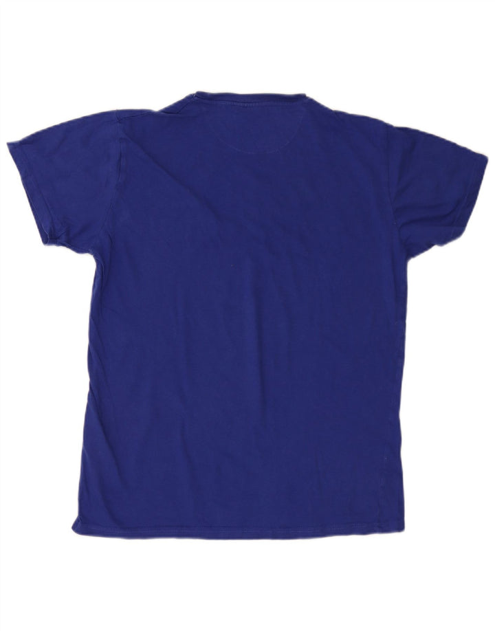 Pierre Cardin Mens T-Shirt Top Medium Blue Cotton