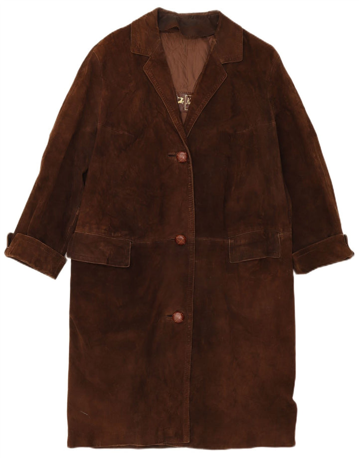 Kennedy Damen Wildledermantel IT 50 XL Braun