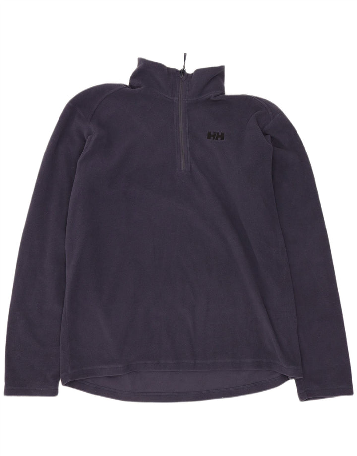 HELLY HANSEN Mens Zip Neck Fleece Jumper XL Navy Blue Polyester