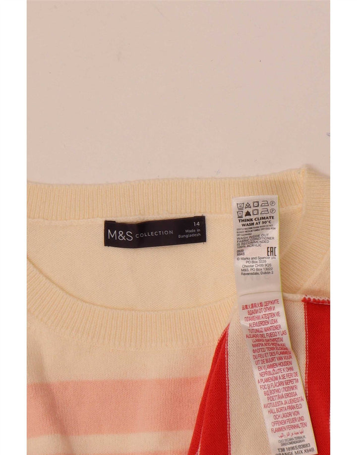 Maglione maglione con scollo a barca da donna Marks & Spencer UK 14 medio bianco sporco