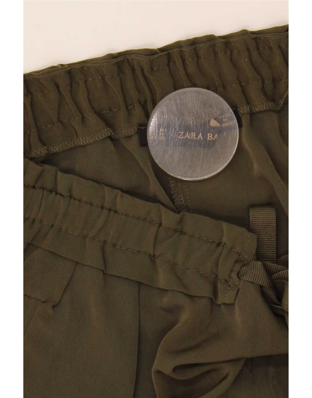 Zara Womens Tapered Casual Trousers Medium W28 L27 Khaki Polyester