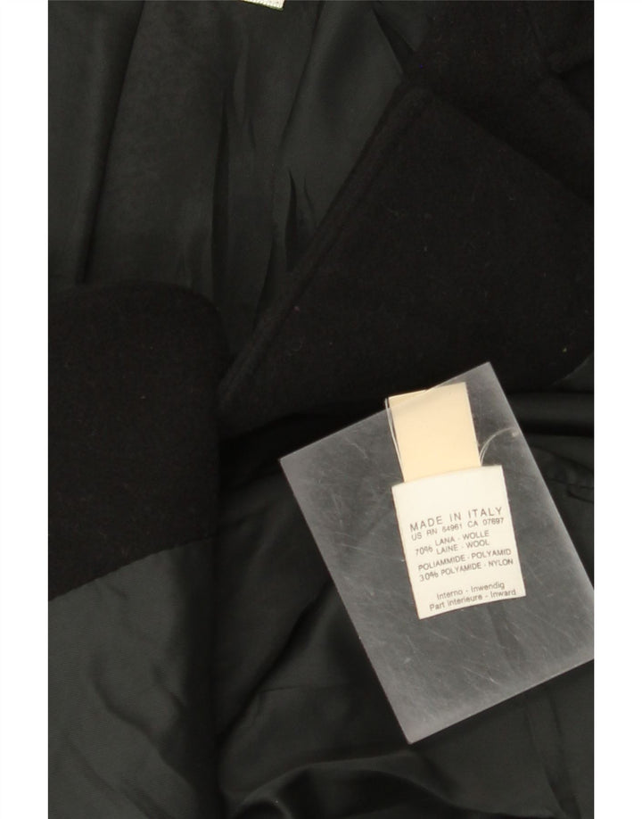 Benetton Womens 3 Button Blazer Jacket IT 42 Medium Black Wool