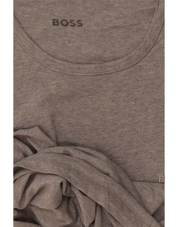 Hugo Boss Hommes T-Shirt Top Large Gris Moucheté