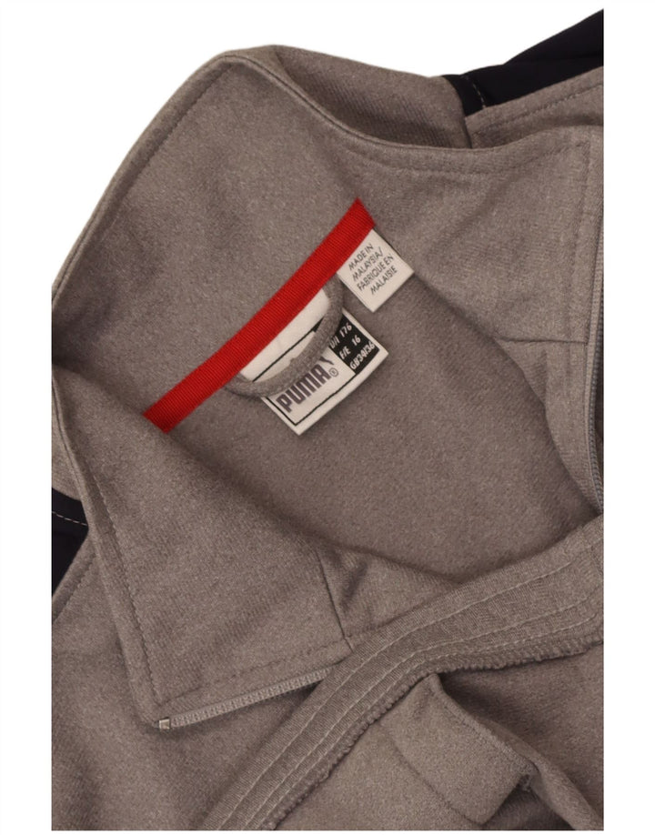 Puma Boys Tracksuit Top Jacket 15-16 Years Grey Colourblock