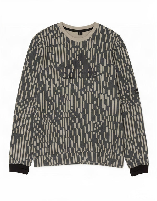 Γραφικό φούτερ Adidas Boys Jumper 15-16 ετών Γκρι γεωμετρικό βαμβάκι