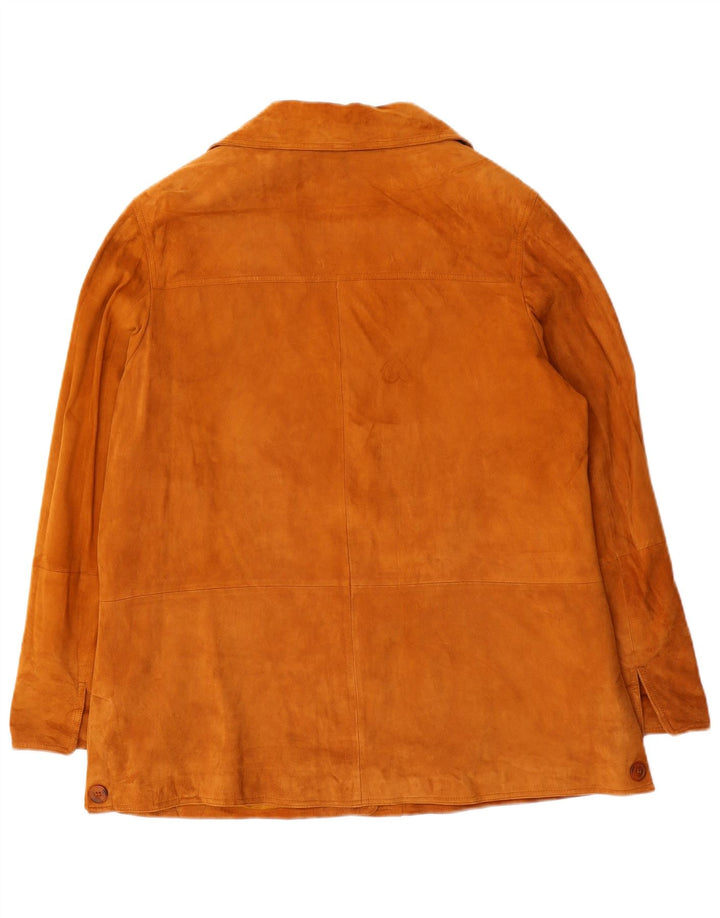 Peter Hahn Womens Suede Jacket US 23 3XL Brown Leather