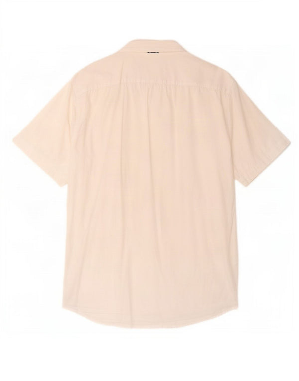 Camisa masculina Tommy Hilfiger de manga curta elástica pequena de algodão branco