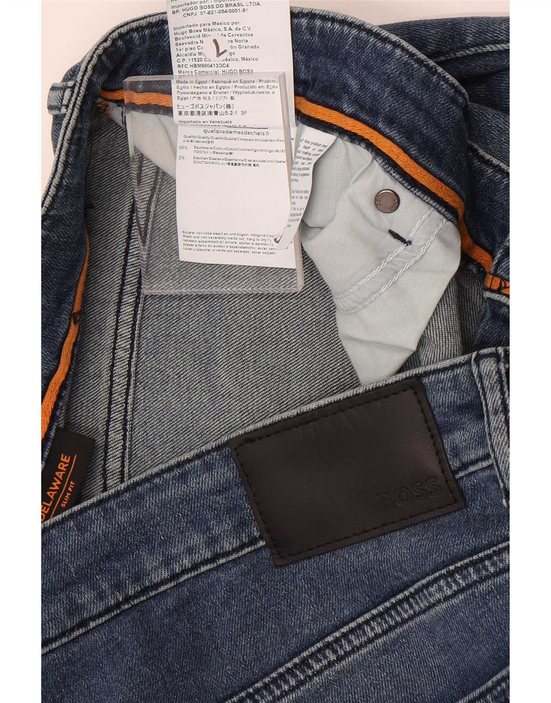 Hugo Boss Mens Delaware Slim Jeans W38 L32 Blue Cotton