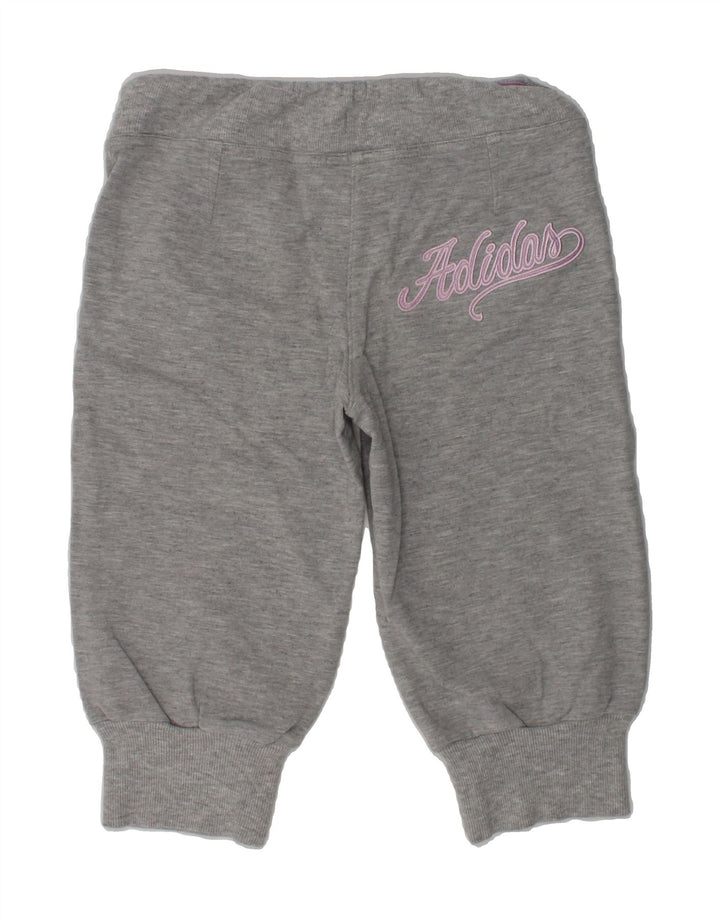 ADIDAS Girls Capri Tracksuit Trousers Joggers 7-8 Years  Grey Cotton | Vintage Adidas | Thrift | Second-Hand Adidas | Used Clothing | Messina Hembry 