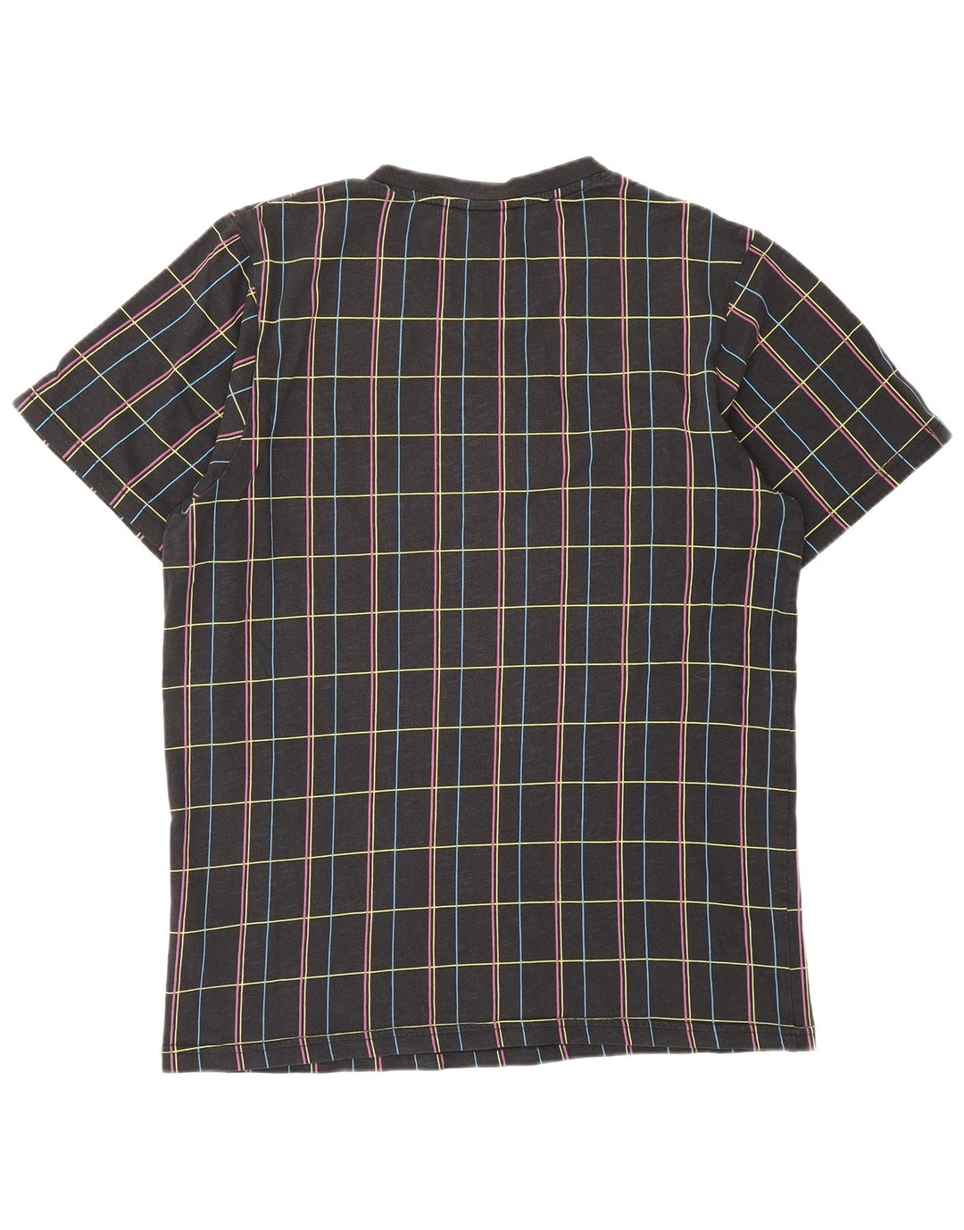 NIKE T-shirt top til mænd UK 39/40 Medium sort ternet bomuld