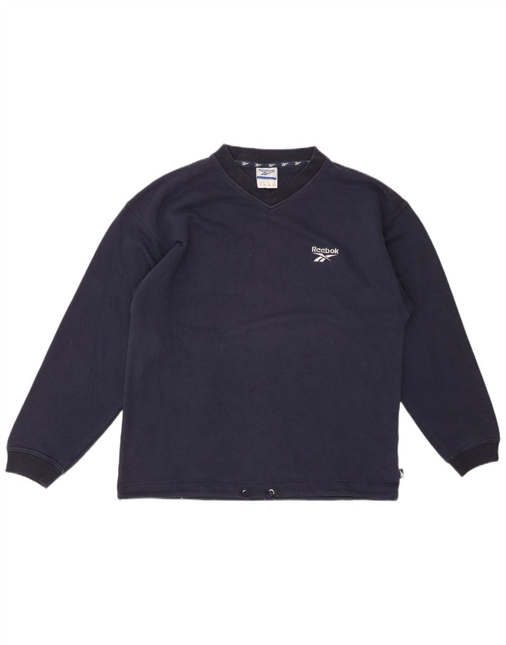 REEBOK Herren Sweatshirt Pullover Small Marineblau Baumwolle