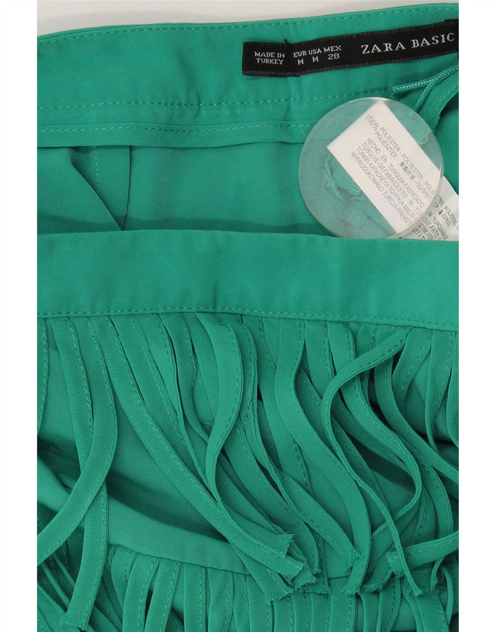Женская мини-юбка Zara Medium W28, зеленый полиэстер