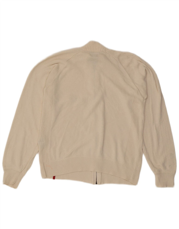 Maglione cardigan oversize da donna LEVI'S UK 10 piccolo cotone bianco sporco