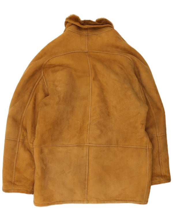 Vintage Herren Shearling Jacke IT 52 XL Braun