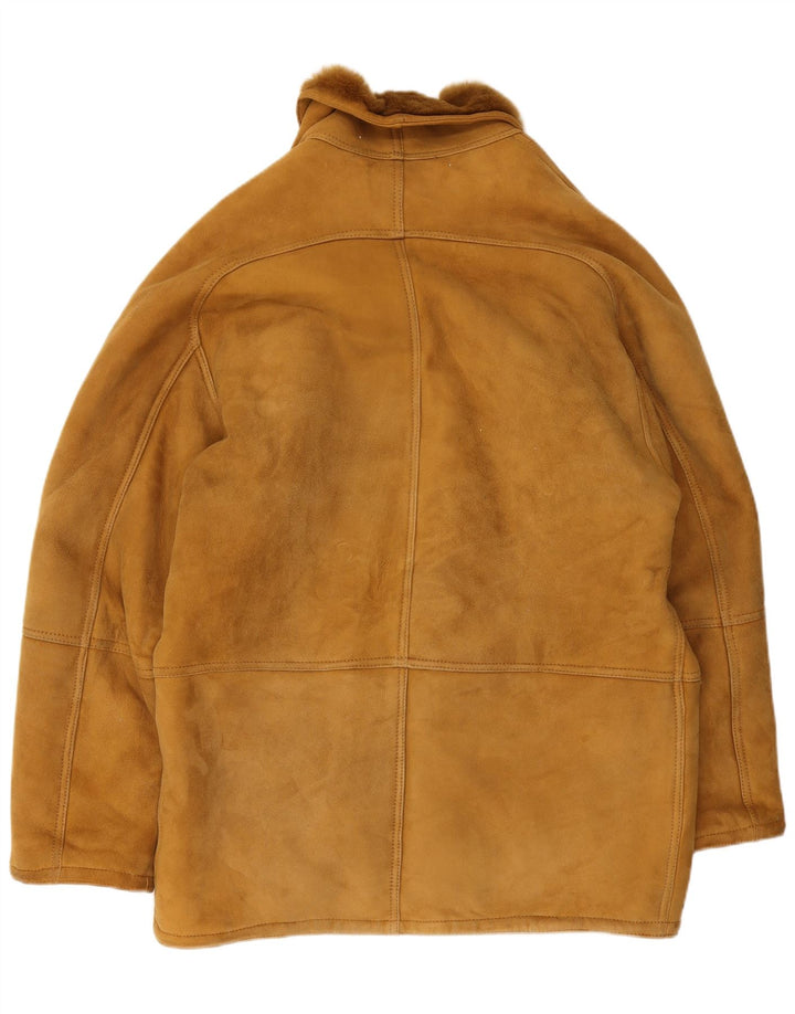 Vintage Mens Shearling Jacket IT 52 XL Brown