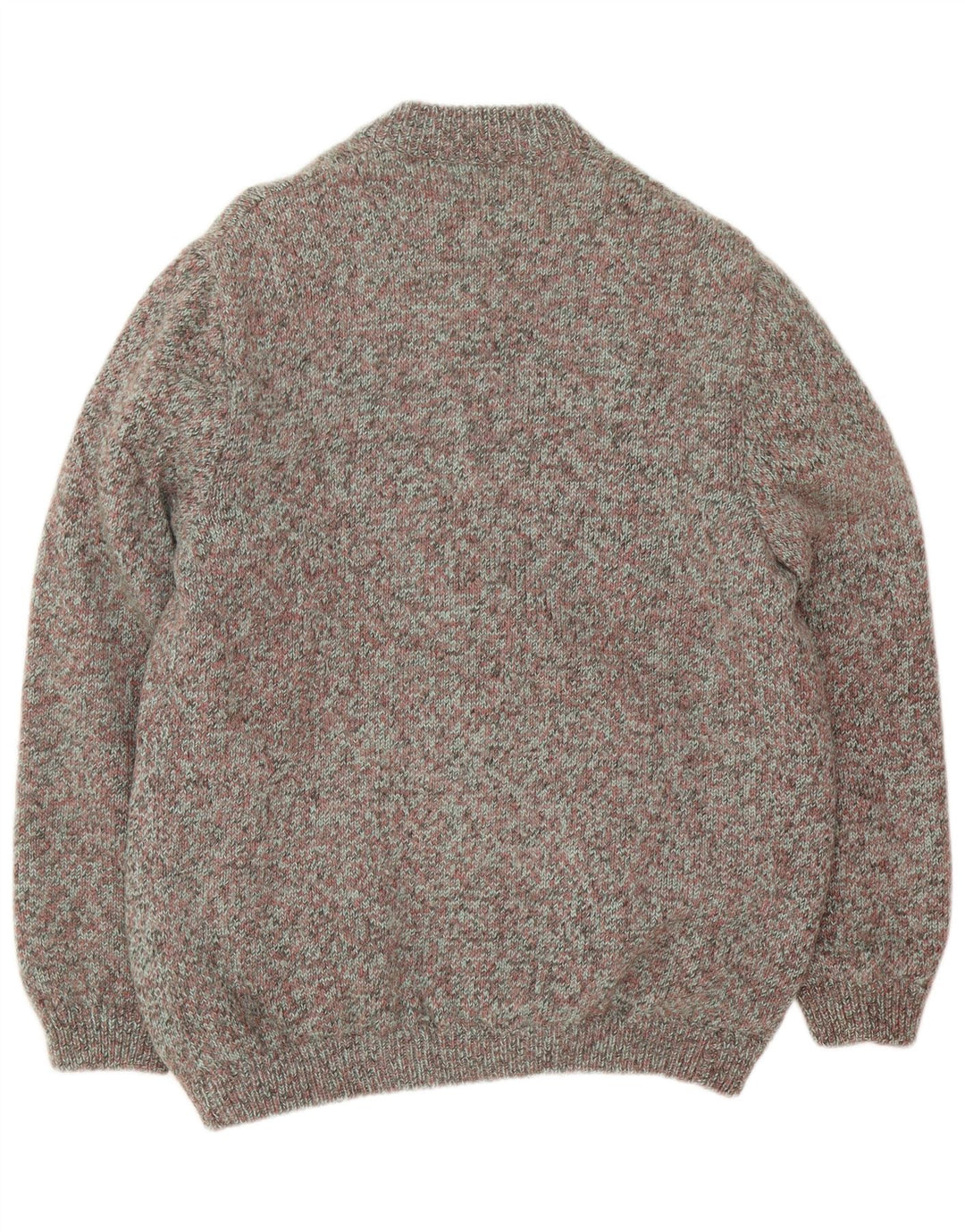 Vintage hombres Cardigan suéter grande multicolor moteado