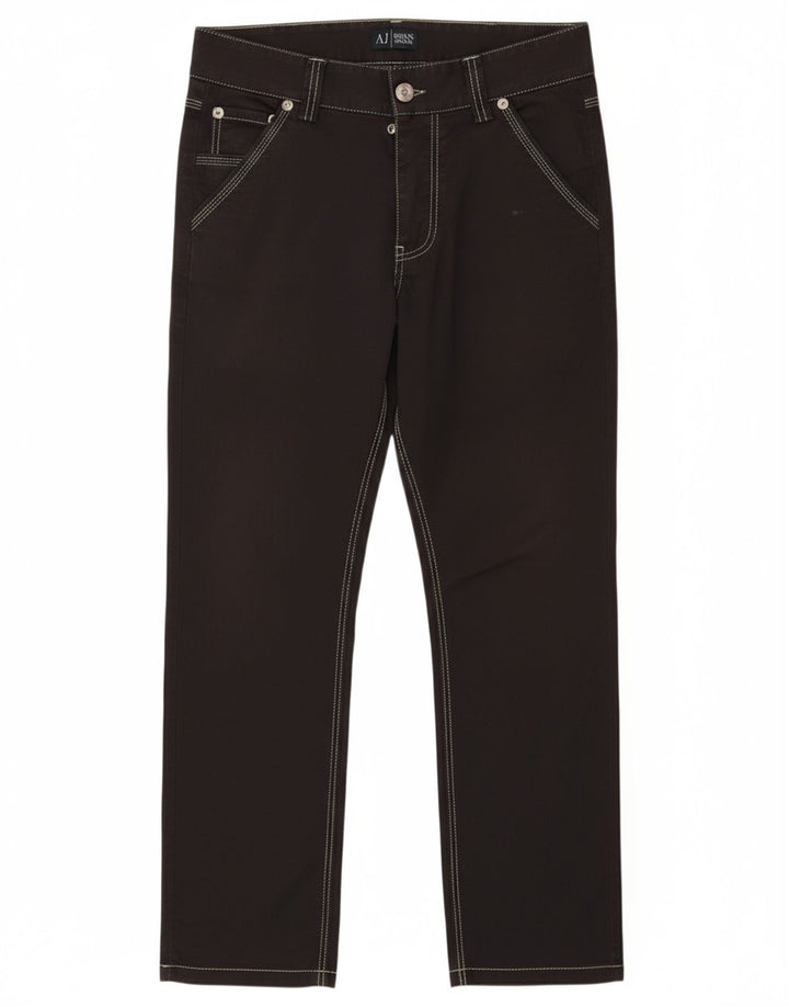 ARMANI Mens Slim Chino Trousers W30 L28 Navy Blue