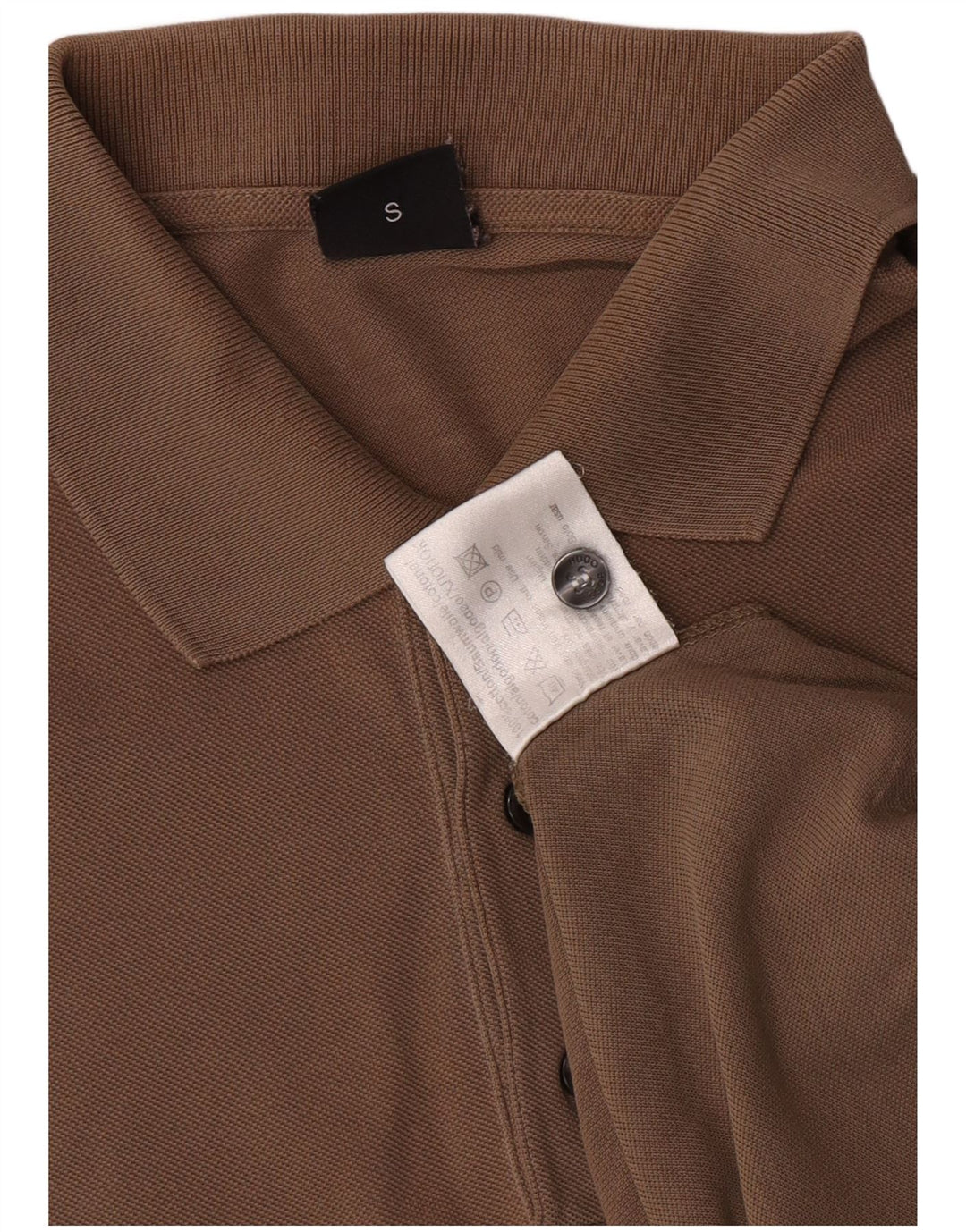 Hugo Boss Mens Polo Shirt Small Brown Cotton