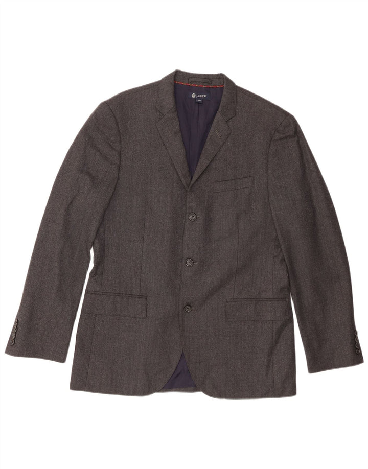 J. Crew Mens Ludlow 3 Button Blazer Jacket UK 40 Large Grey Wool