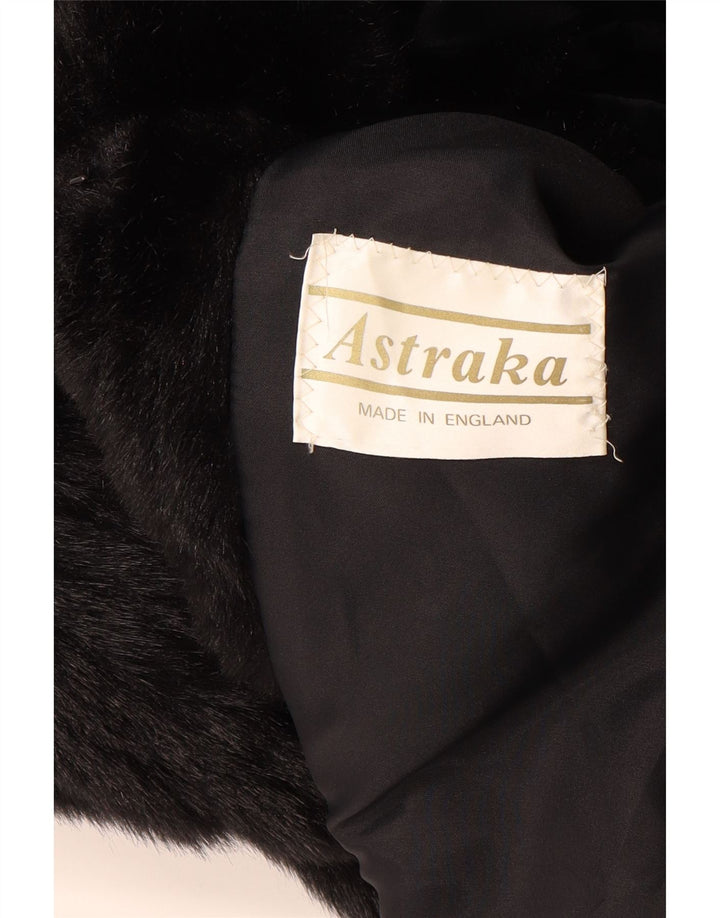 Astraka Womens Faux Fur Jacket UK 14 Medium Black Acrylic