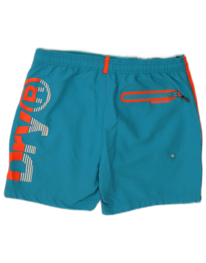 Superdry Mens Graphic Regular Swimming Shorts Large Blue Colourblock