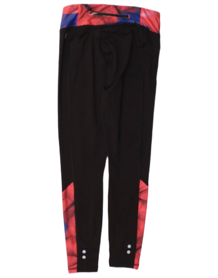 Puma Womens Leggings UK 12 Medium Black Geometric