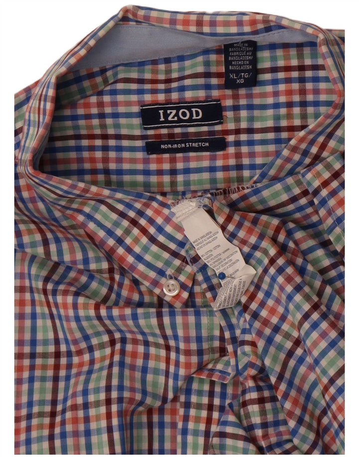 Izod Herrenhemd XL, mehrfarbig, Gingham-Baumwolle