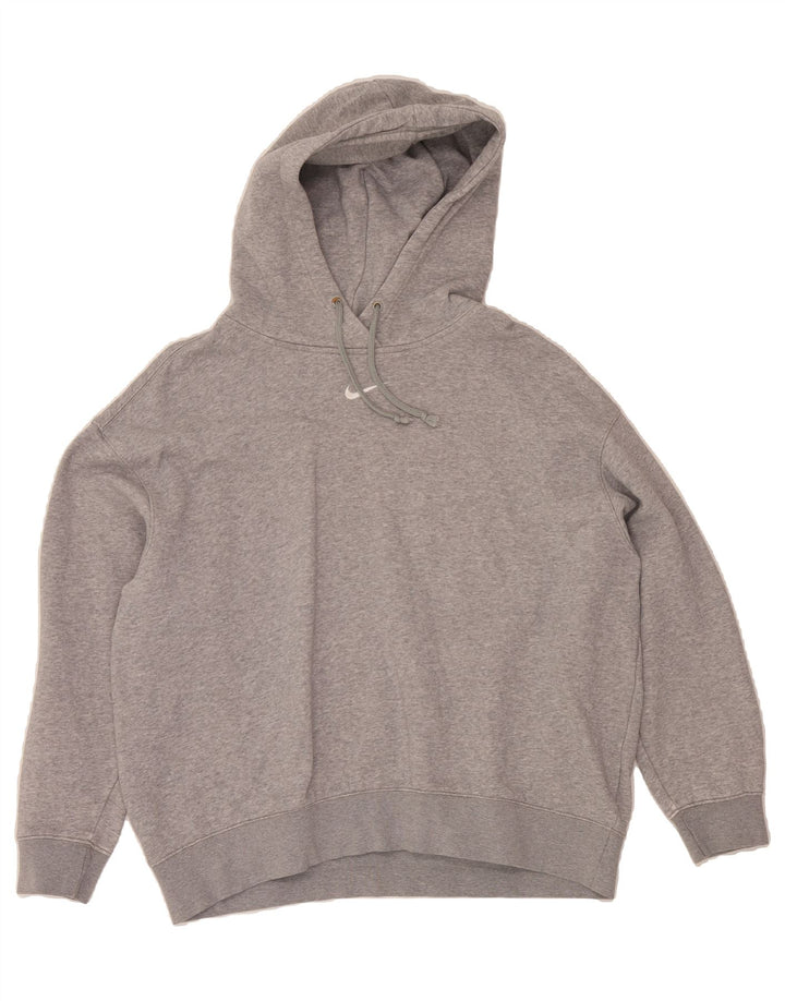 NIKE Womens Oversized Hoodie Jumper UK 14 Medium Grey Cotton Vintage Nike and Second-Hand Nike from Messina Hembry 