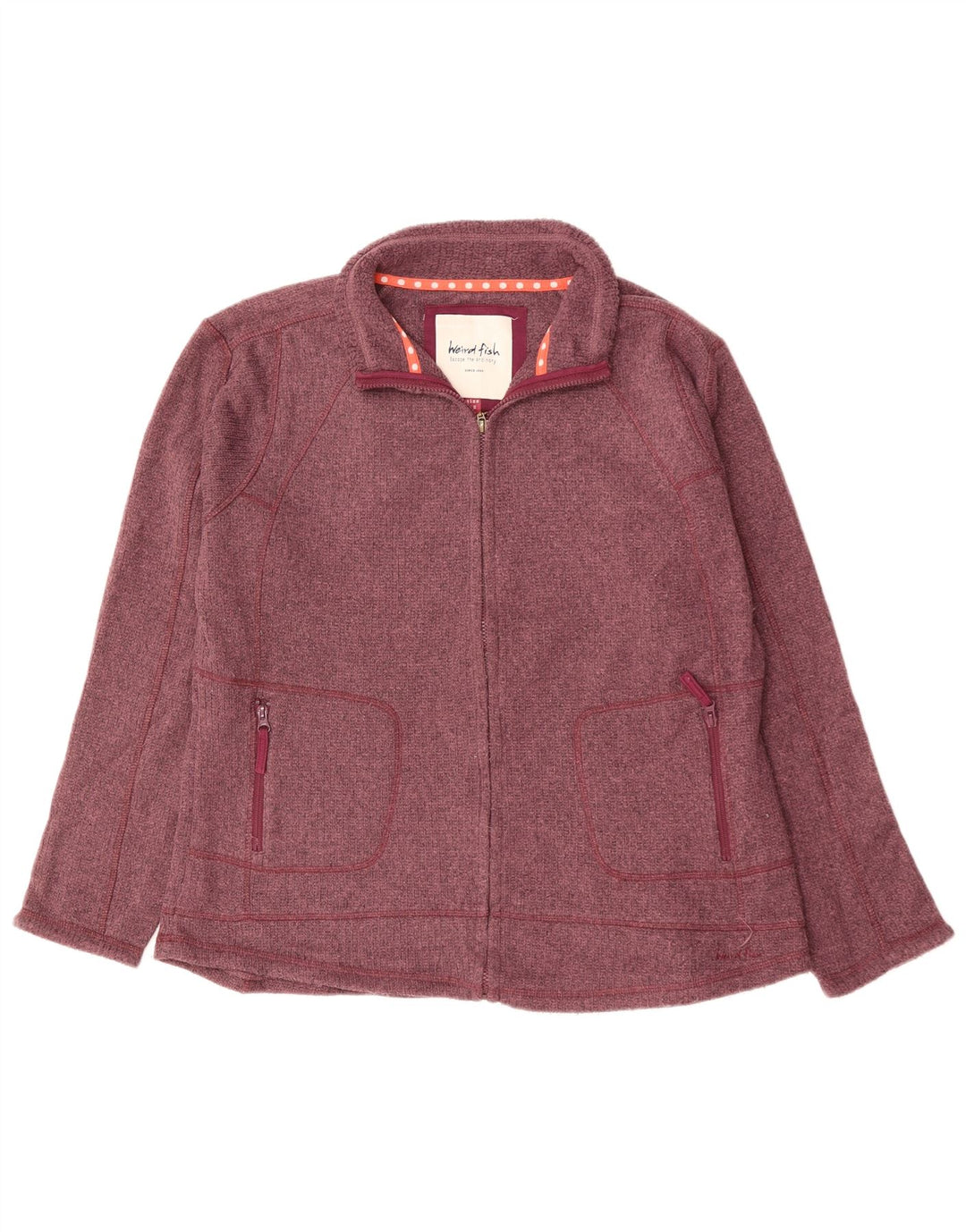 WEIRD FISH Womens Oversized Cardigan Sweater UK 18 XL Burgundy Polyester