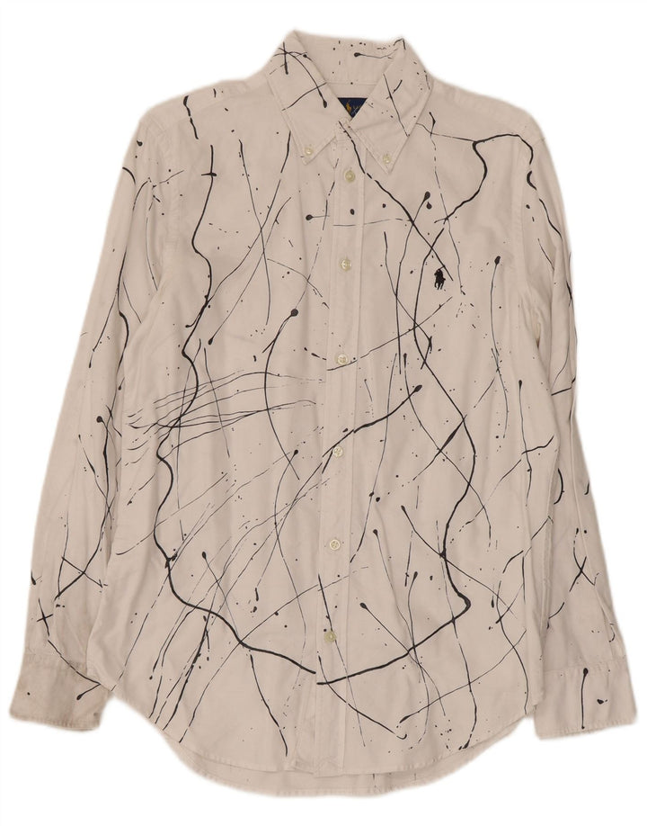 Camicia Ralph Lauren da donna con vestibilità comoda e motivo astratto US 6 bianco medio