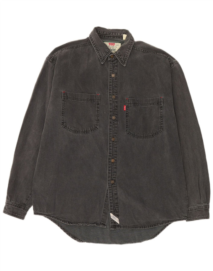 Levi's Mens Denim Shirt Medium Grey Cotton