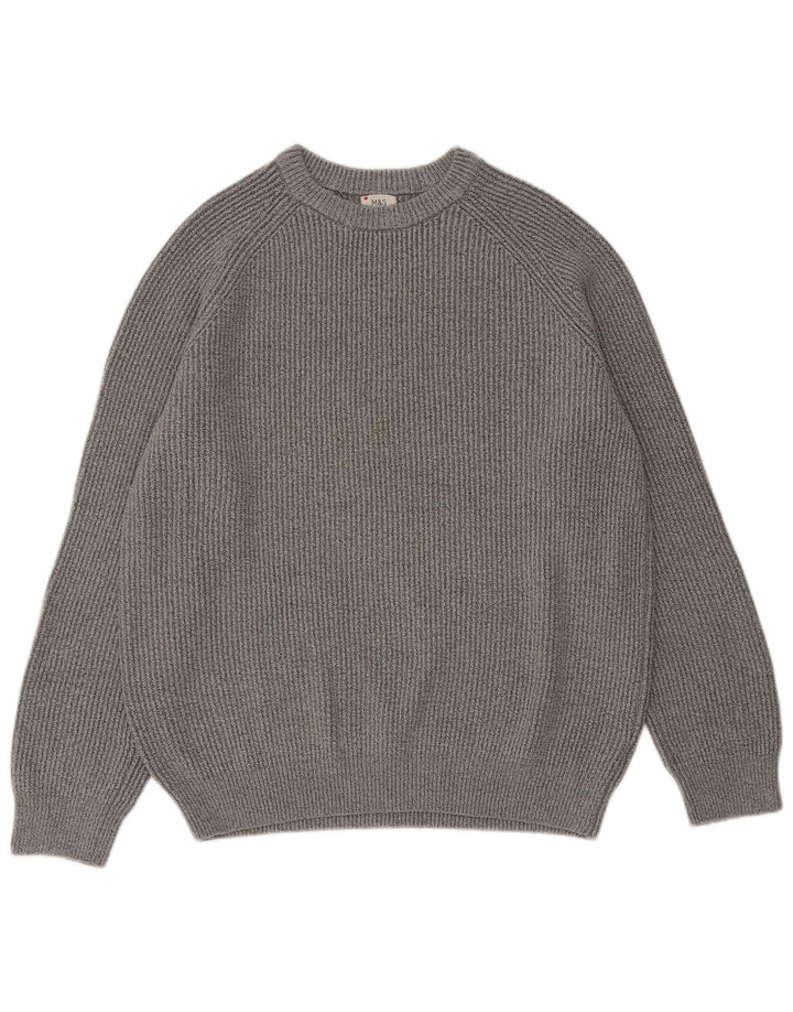 Marks & Spencer Herre sweater med rund hals XL Grå polyamid