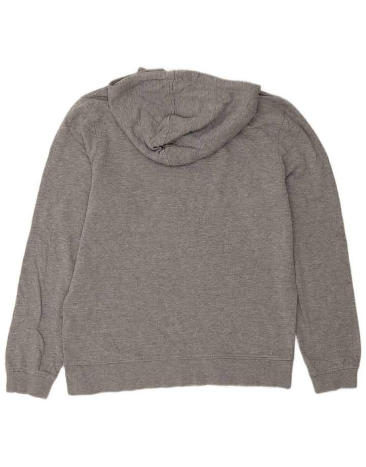 Jack & Jones Mens Graphic Hoodie Jumper Medium Grey Flecked Cotton