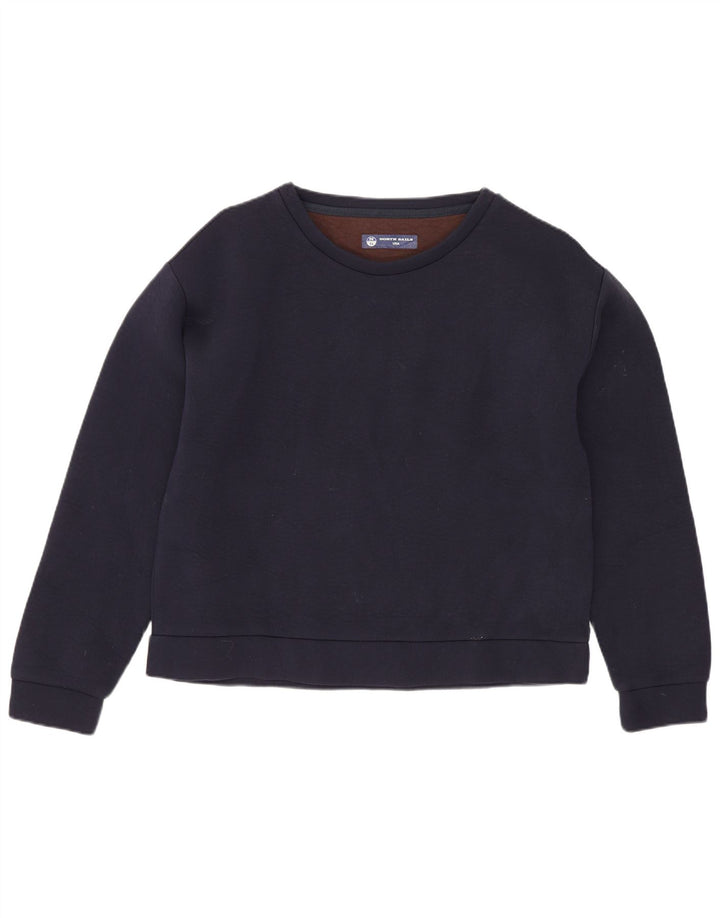NORTH SAILS Womens Sweatshirt Jumper UK 10 Small Navy Blue Cotton