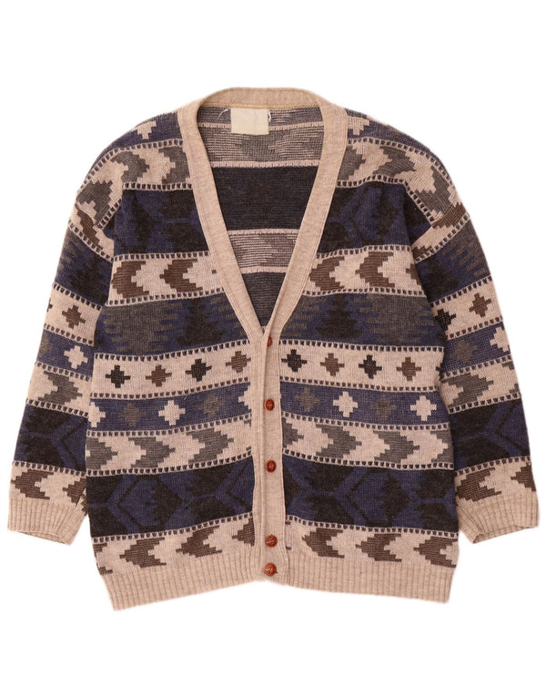 Cardigan Vintage pentru bărbați, mare, multicolor, geometric