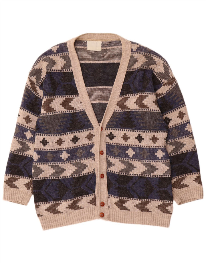Cardigan Vintage pentru bărbați, mare, multicolor, geometric