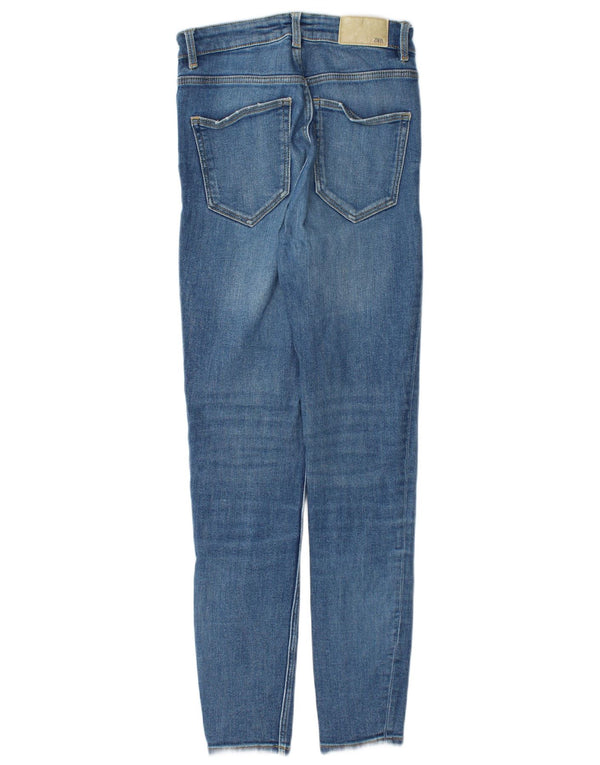 Женские потертые джинсы скинни Zara EU 36 XS W26 L27 синие