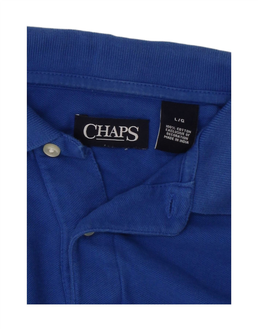 CHAPS Mens Polo Shirt Large Navy Blue Cotton Vintage Chaps and Second-Hand Chaps from Messina Hembry 
