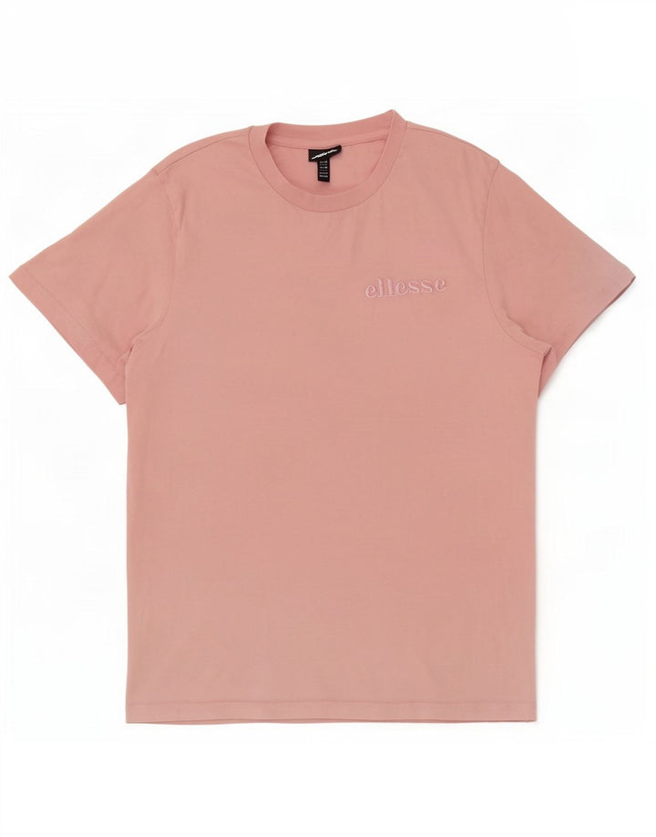 Ellesse Womens T-Shirt Top UK 14 Medium Pink Cotton