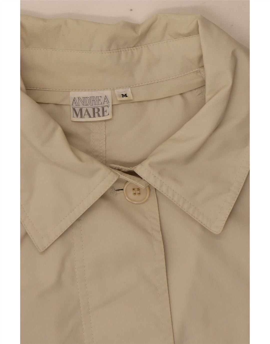 Andrea Mare Womens Loose Fit Trench Coat UK 14 Medium Beige Polyester