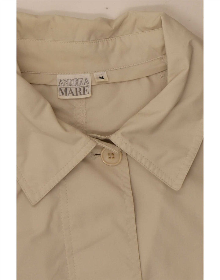 Andrea Mare Womens Loose Fit Trench Coat UK 14 Medium Beige Polyester